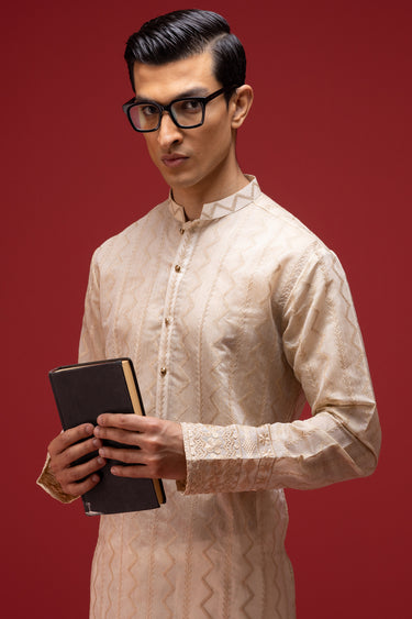 Beige Kurta Pajama Humayun Alamgir