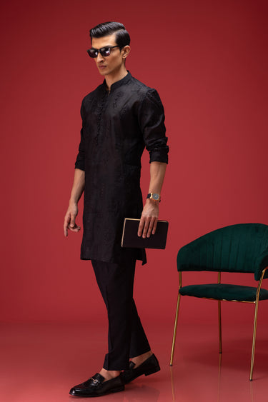 Black Kurta Pajama Humayun Alamgir