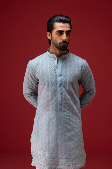 Mint Blue Kurta Pajama Humayun Alamgir