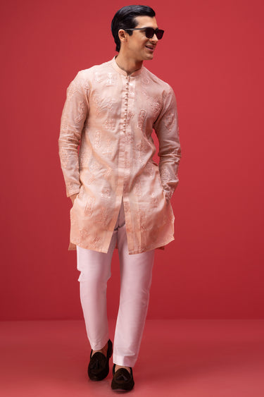 Salmoon Peach Kurta Pajama Humayun Alamgir