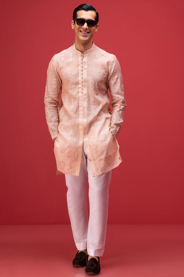 Salmoon Peach Kurta Pajama Humayun Alamgir