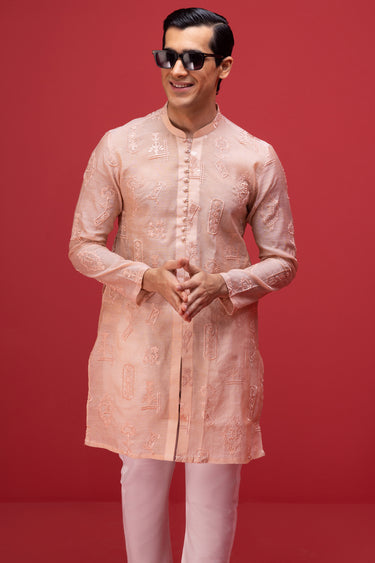 Salmoon Peach Kurta Pajama Humayun Alamgir