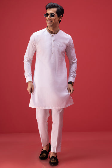 Off White Cotton Kurta Pajama Humayun Alamgir XL
