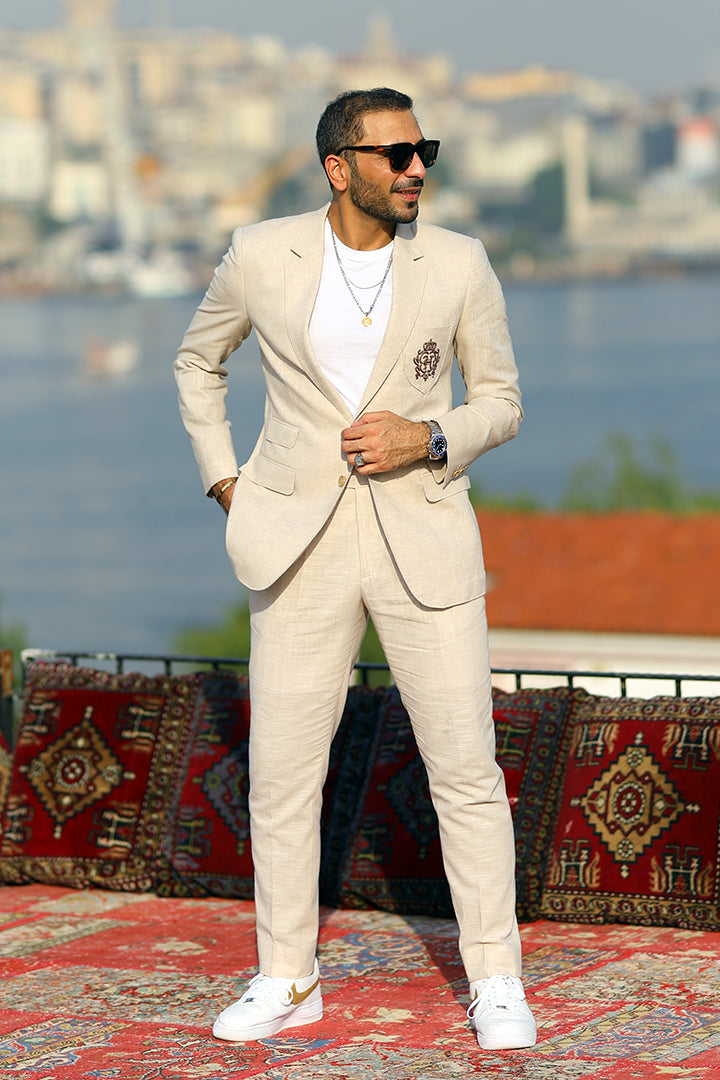 Beige Two-Piece Suit