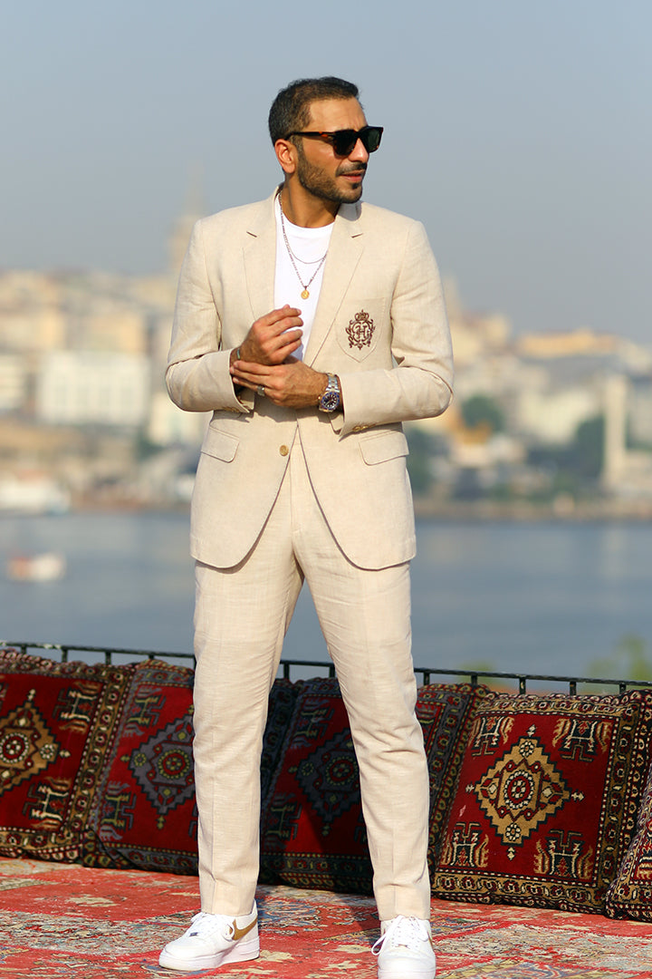 Beige Two-Piece Suit