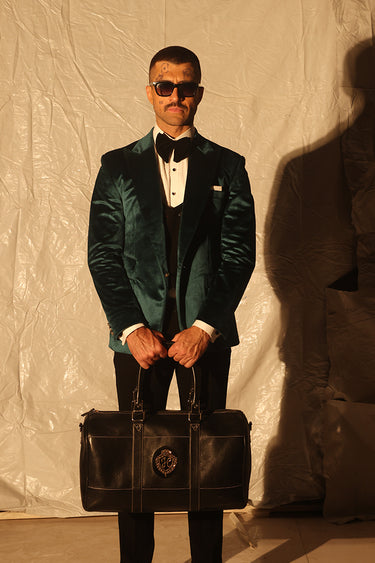 English Green Velvet Tux Suits HumayunAlamgir