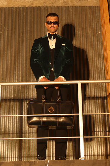English Green Velvet Tux Suits HumayunAlamgir