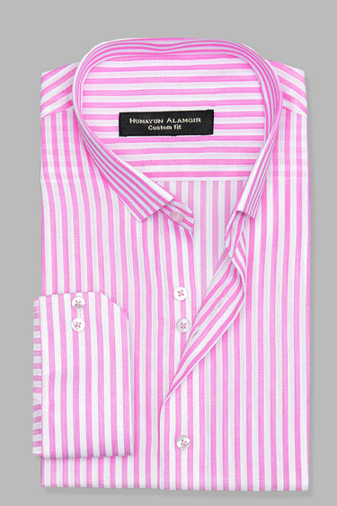 Light Pink Striped Shirt Semi Formal humyaunalamgir