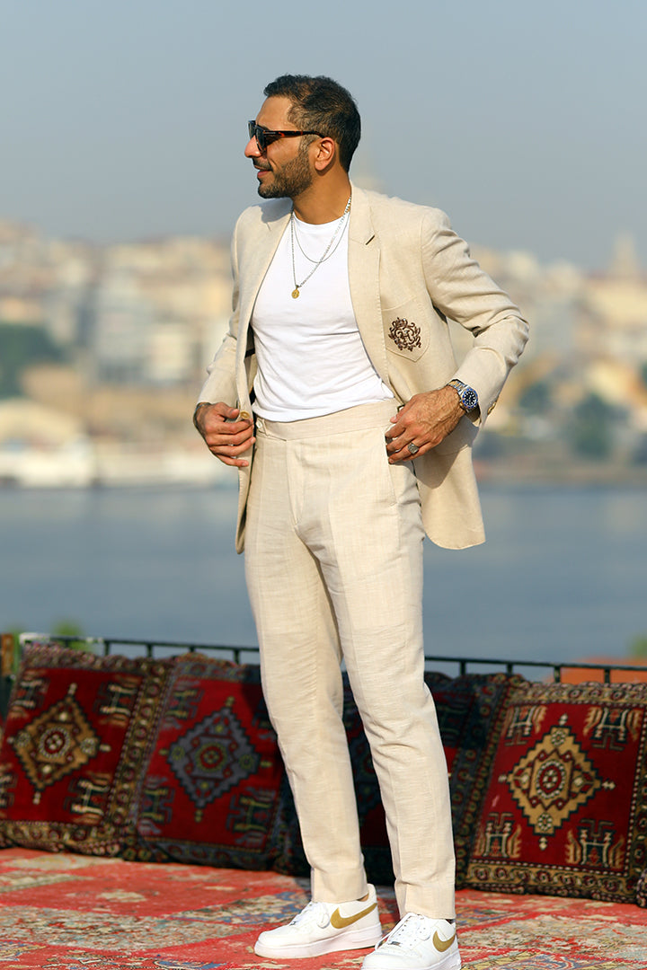 Beige Two-Piece Suit