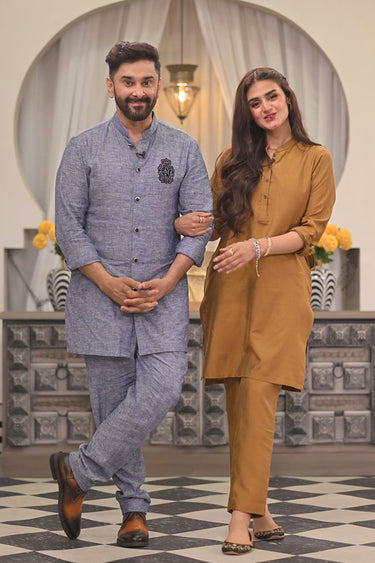 Brown Kurta Pajama Humayun Alamgir