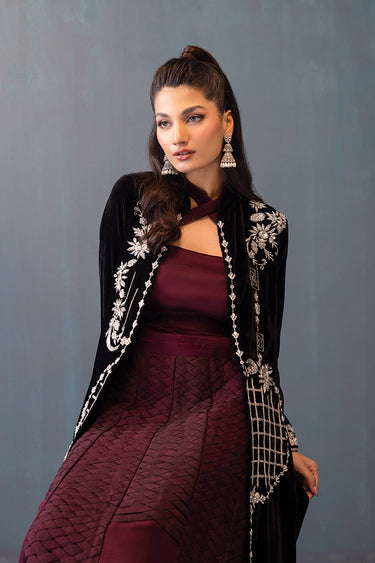 Velours noir cape Clothing humyaunalamgir