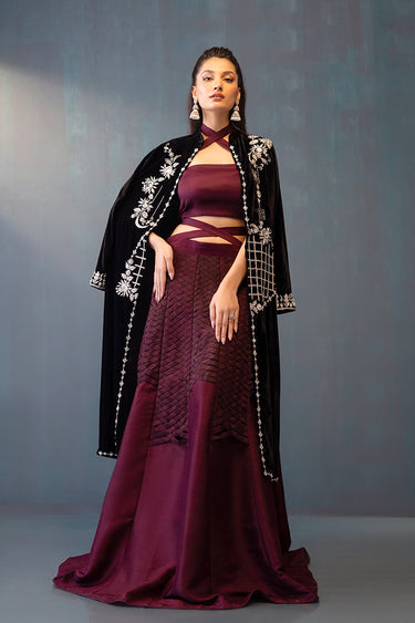 Velours noir cape Clothing humyaunalamgir