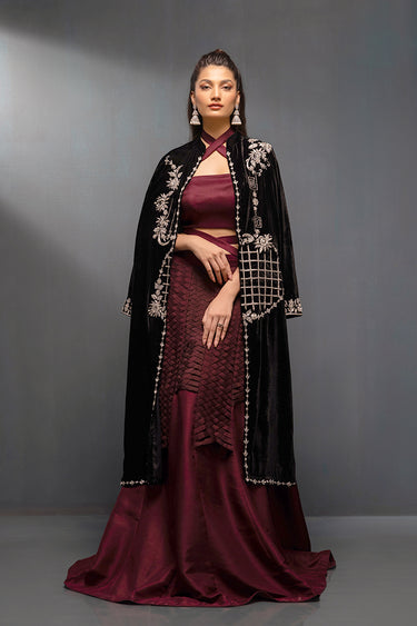 Velours noir cape Clothing humyaunalamgir