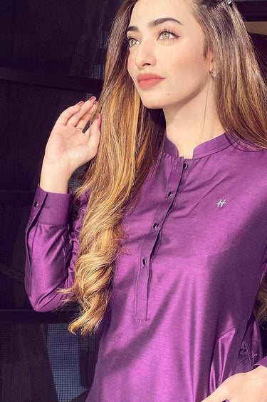 Purple Kurta Pajama Humayun Alamgir