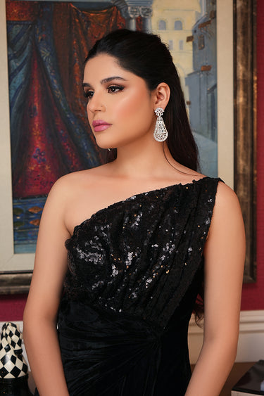 Black Sequin Velvet Clothing humyaunalamgir