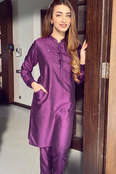 Purple Kurta Pajama Humayun Alamgir