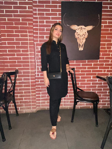 Black Kurta Pajama Humayun Alamgir S