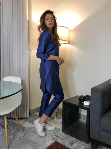 Blue Kurta Pajama Humayun Alamgir