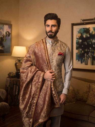 Irony Golden Waist Coat humyaunalamgir
