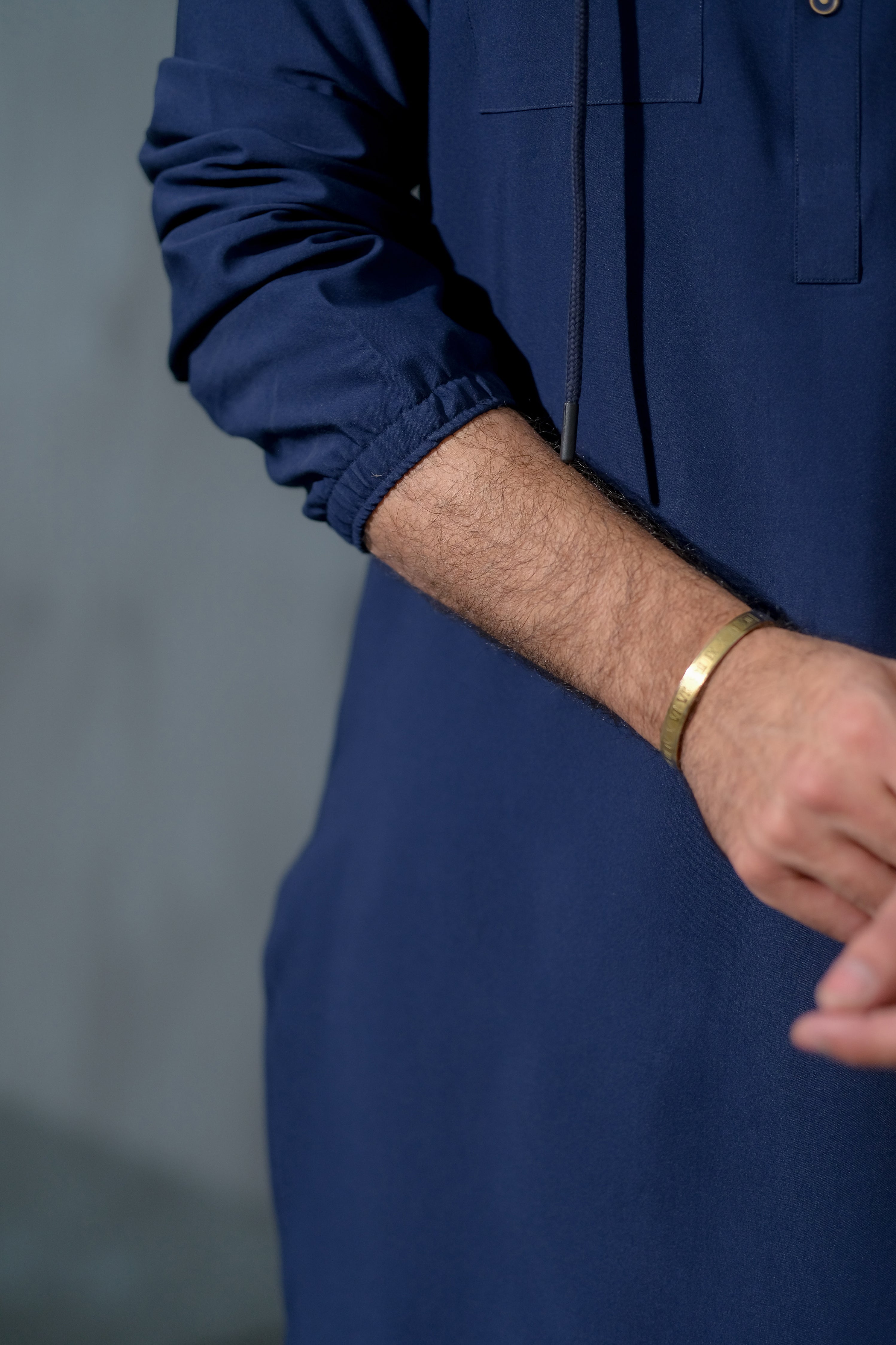 BLUE ARMANI HOODED KURTA PAJAMA