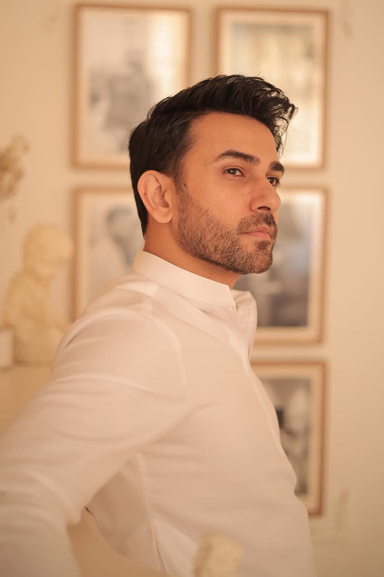 White Kurta Farshi Shalwar Humayun Alamgir