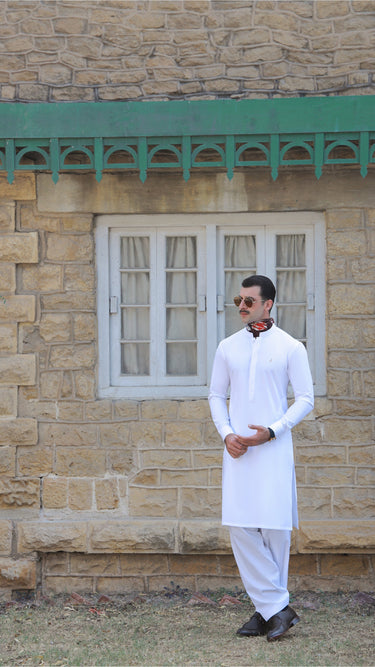 WHITE EGYPTIAN COTTON SHALWAR KAMEEZ Humayunalamgir