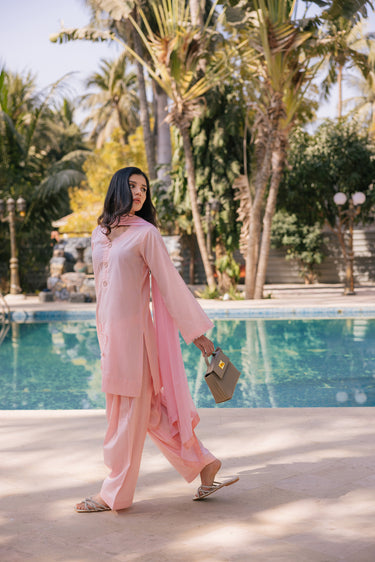 Pink Ruffle Cotton Clothing Humayun Alamgir