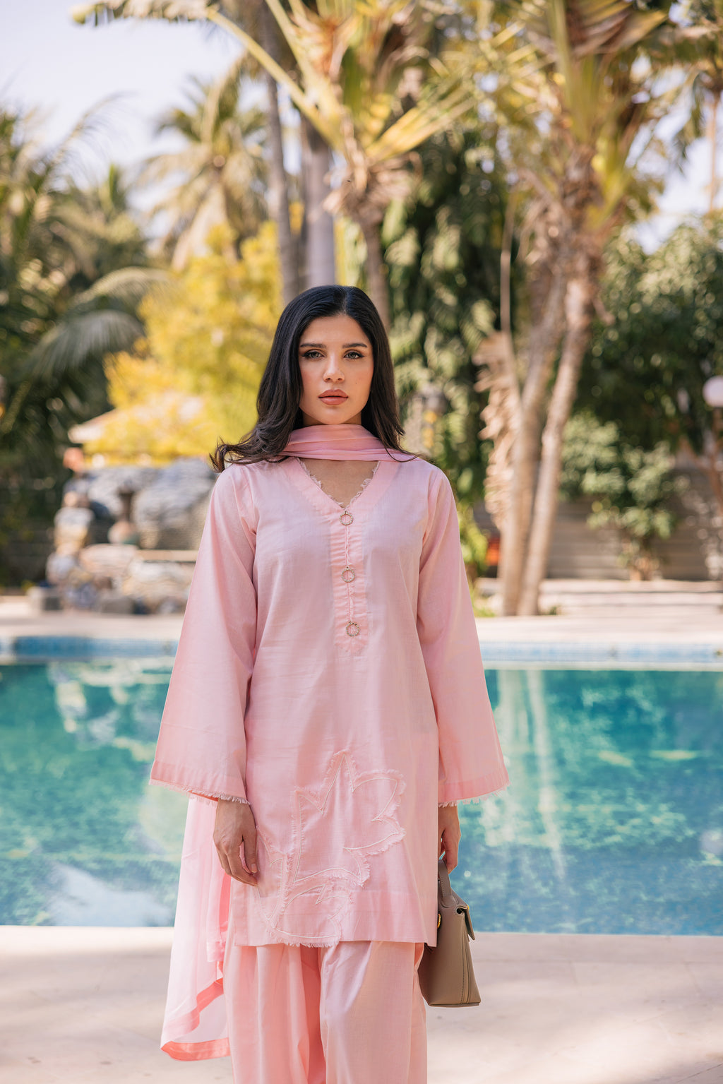 Pink Ruffle Cotton Clothing Humayun Alamgir