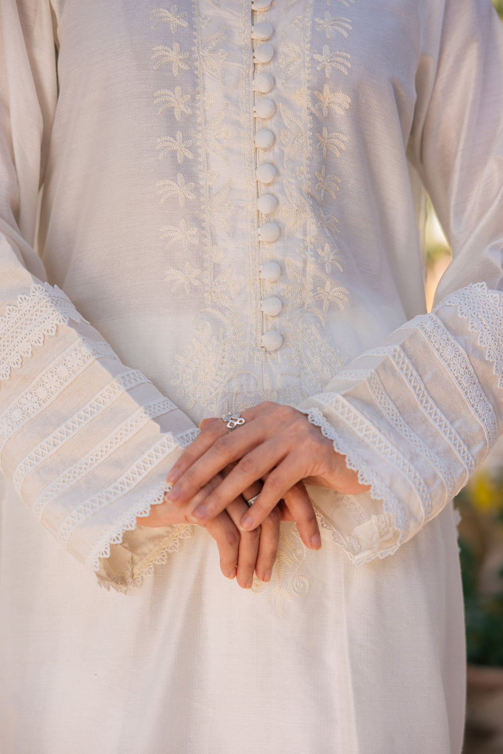 Off white Self Clothing Humayun Alamgir