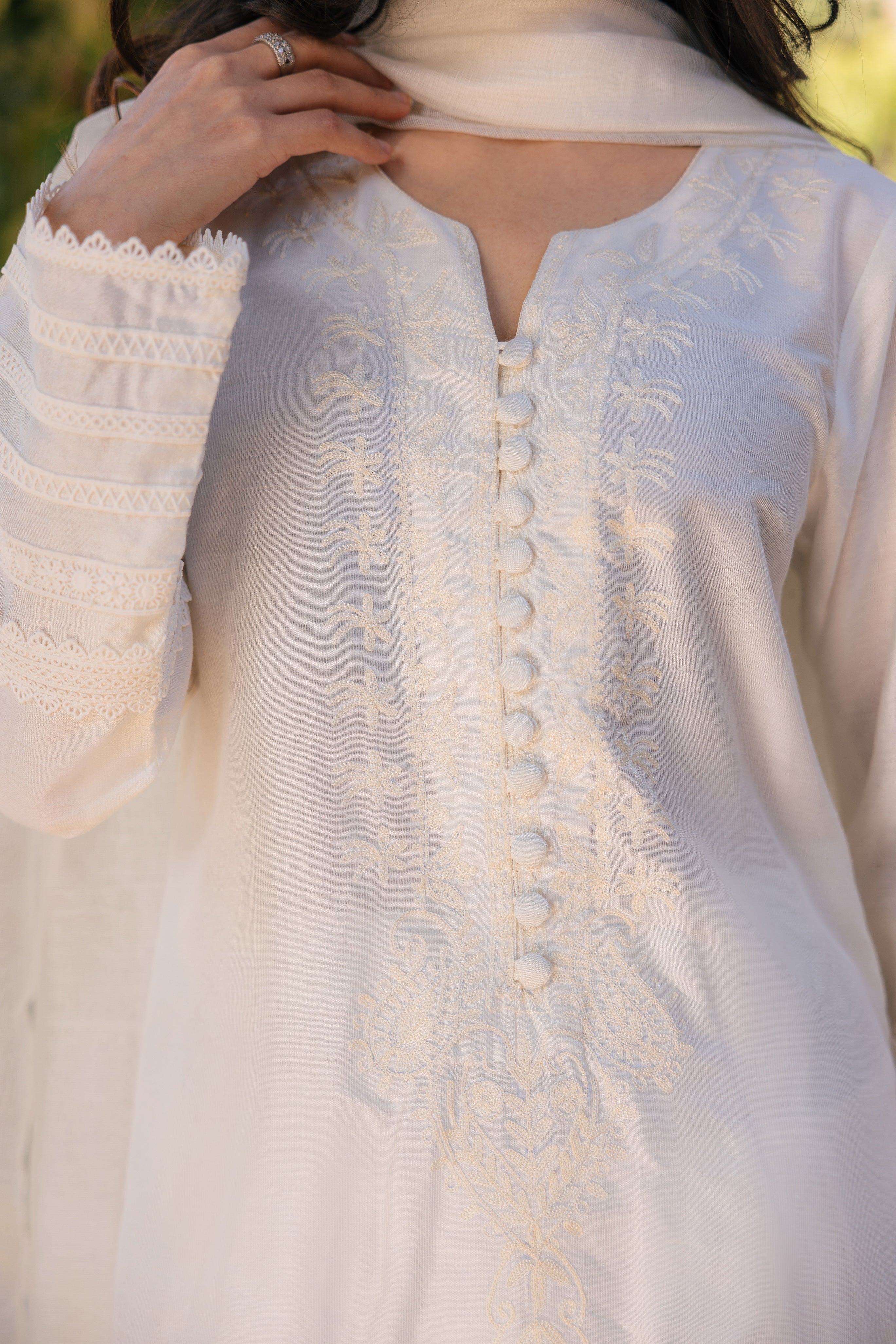 Off white Self Clothing Humayun Alamgir