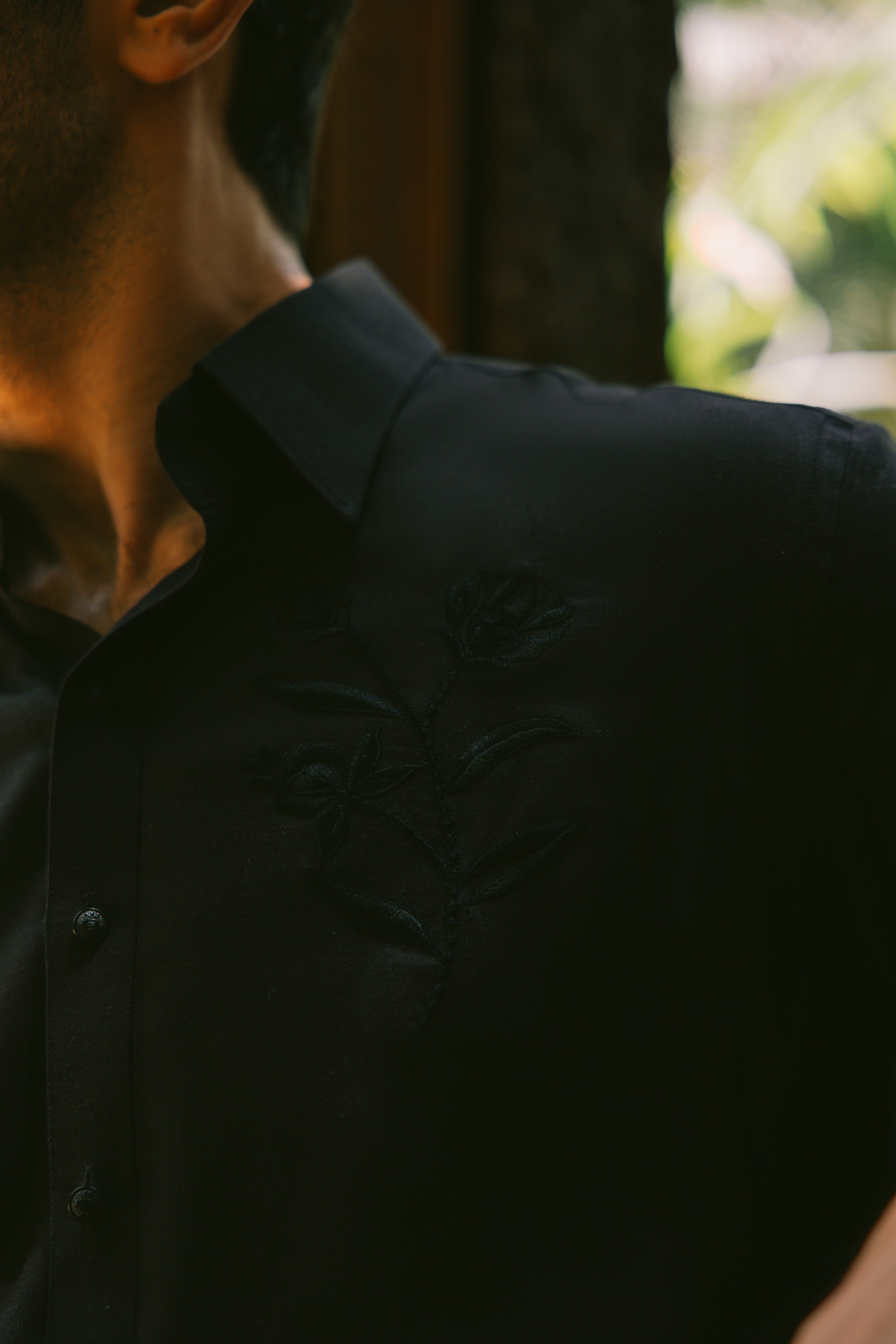 BLACK LINEN KURTA PAJAMA Humayunalamgir