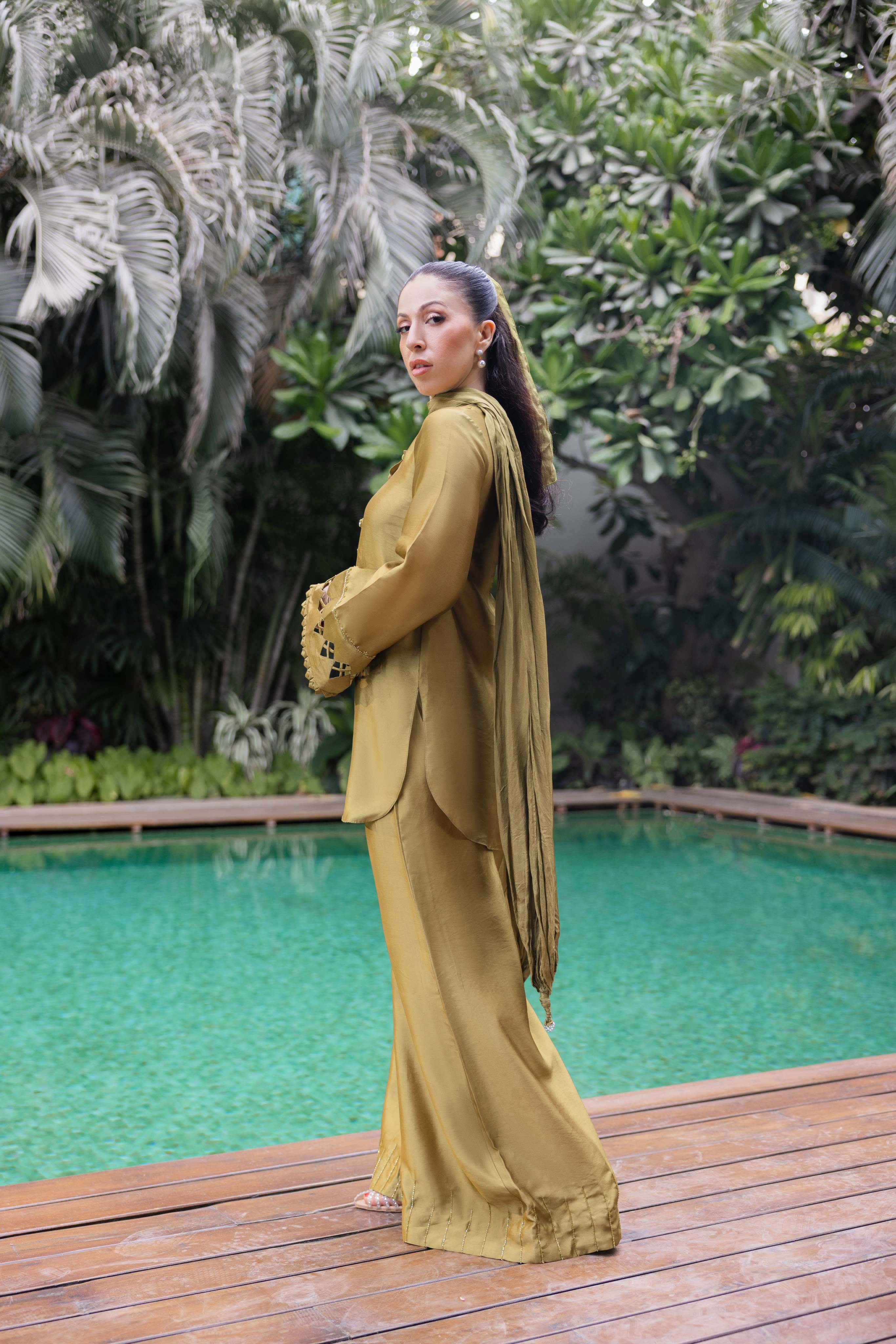 Silk Solid jasmine (3Pc) Clothing Humayun Alamgir