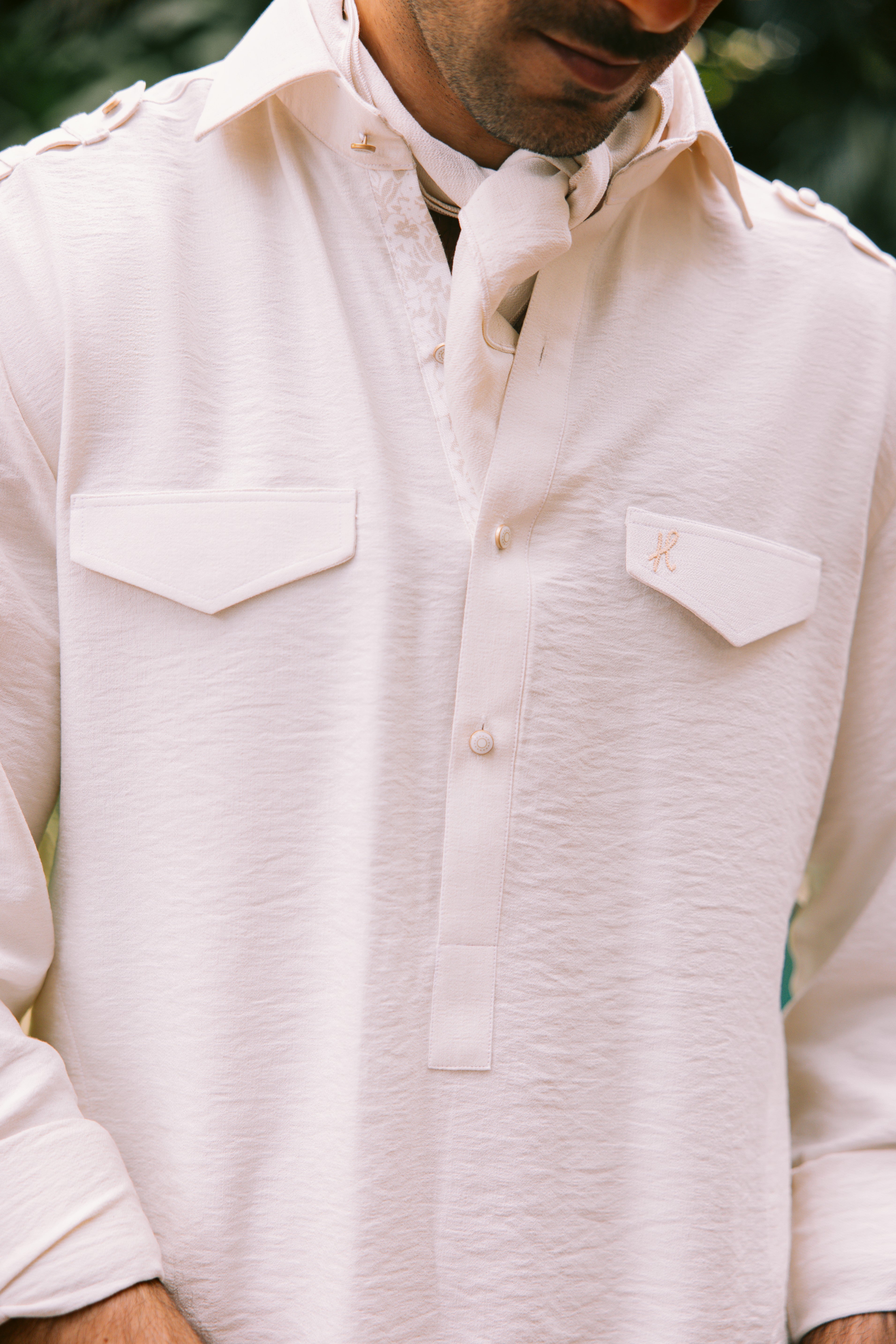 IVORY LINEN KURTA PAJAMA Humayunalamgir