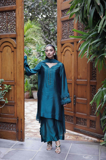 Silk Solid Turquoise Green