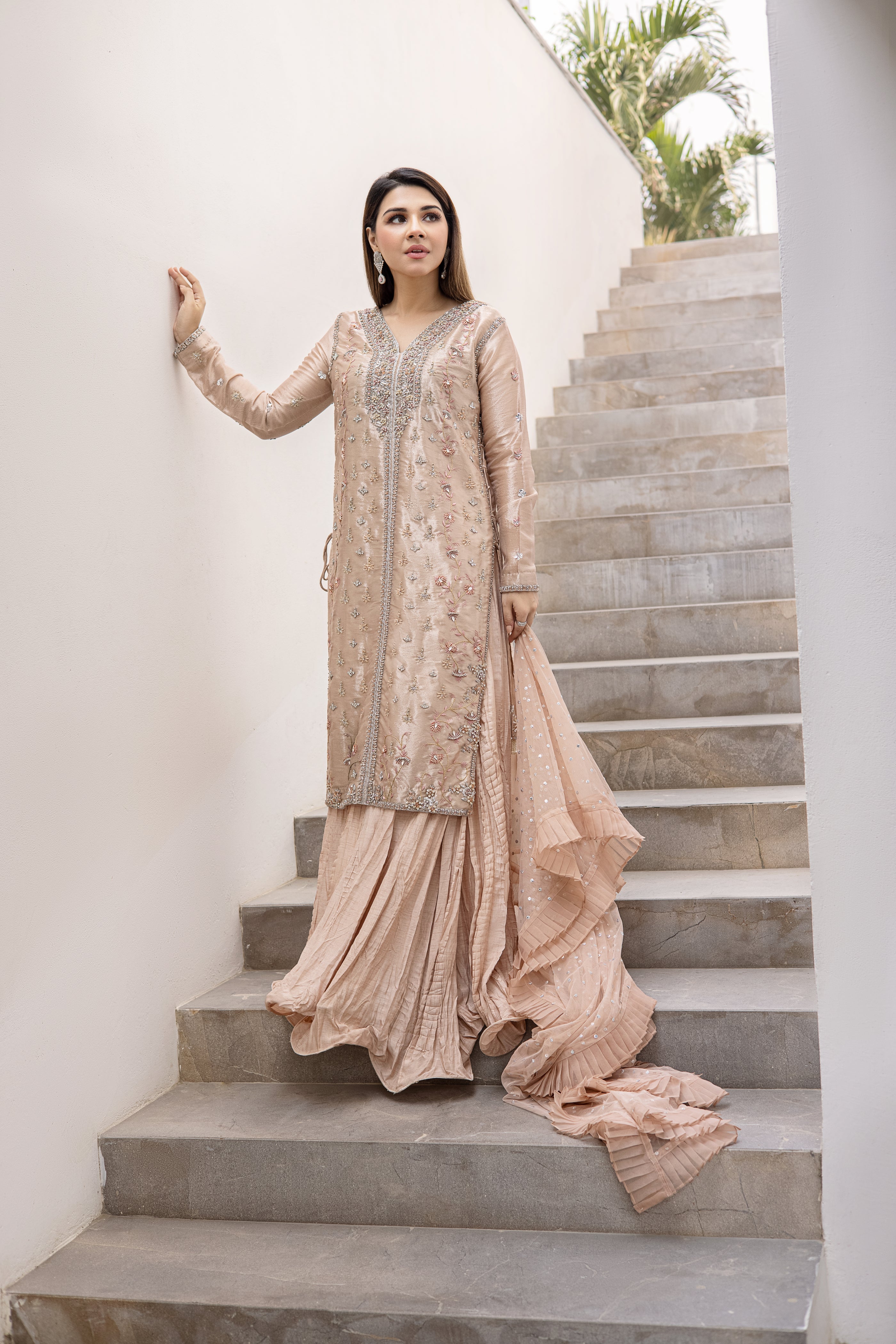 Rose Pink Gharara Clothing humyaunalamgir