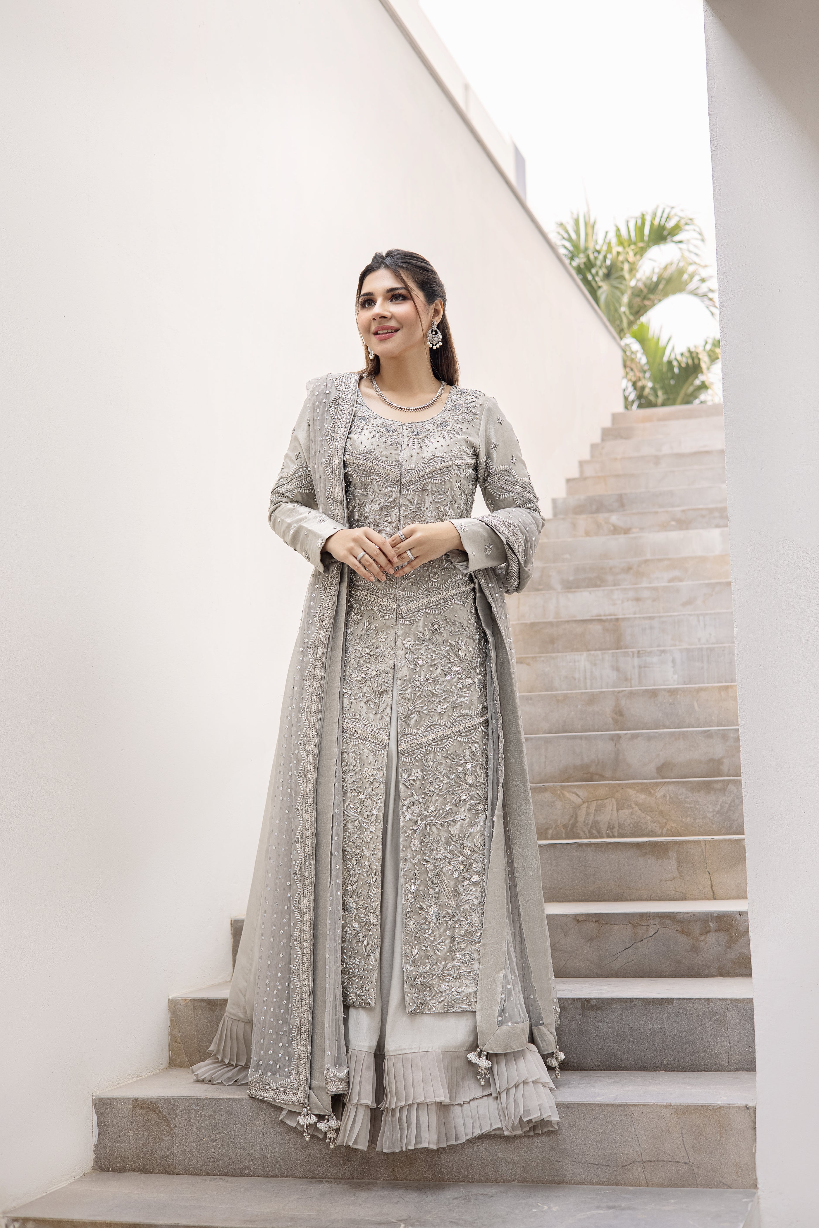 Silver Sharara Clothing humyaunalamgir