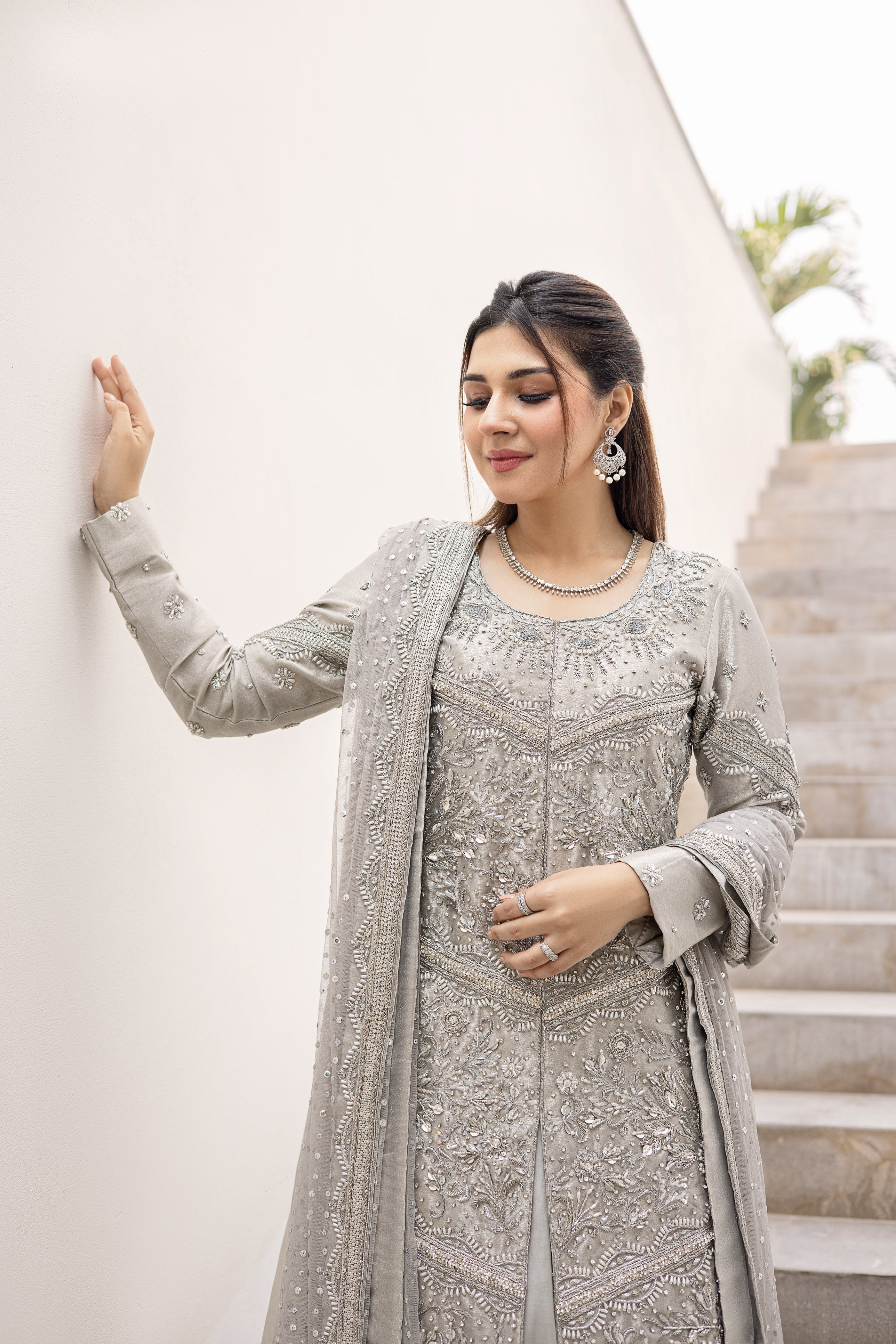 Silver Sharara Clothing humyaunalamgir