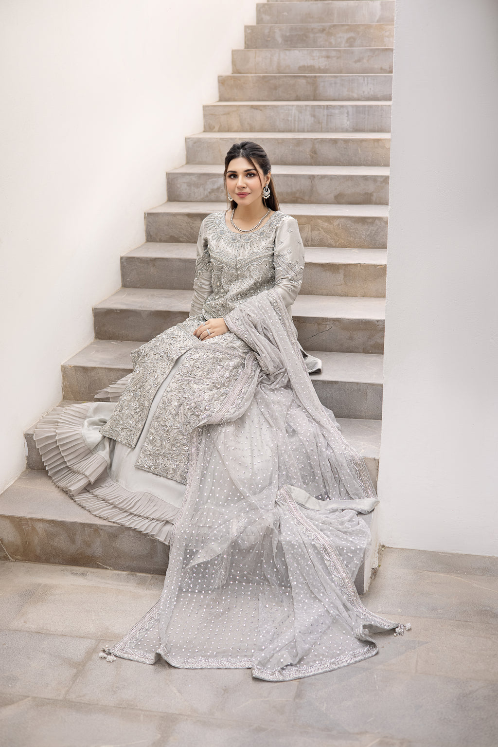 Silver Sharara Clothing humyaunalamgir