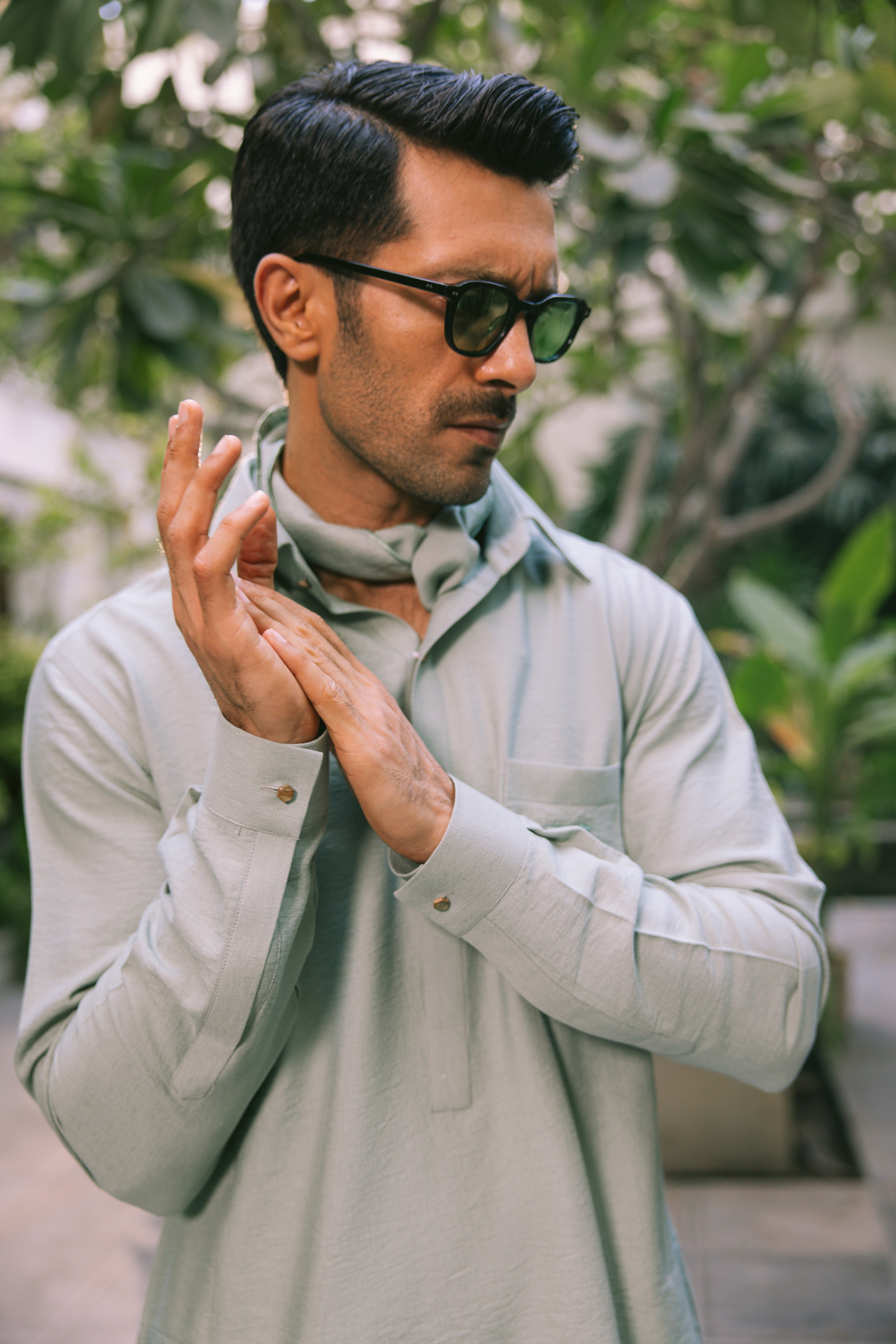 MINT GREEN LINEN KURTA PAJAMA Humayunalamgir