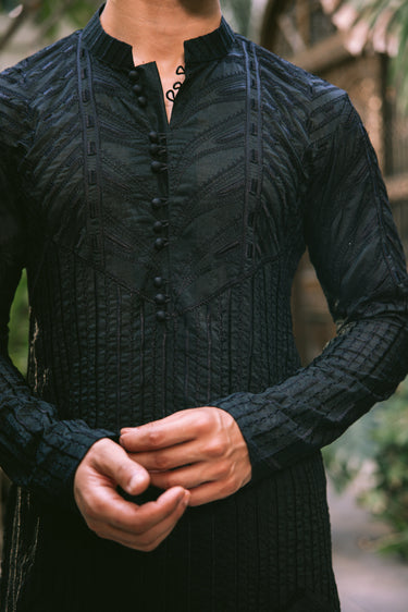 KHUMAR BLACK KURTA PAJAMA Humayunalamgir