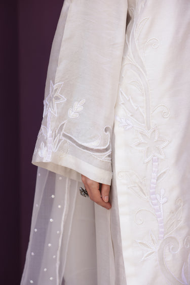 White Aapliqaue Clothing Humayun Alamgir