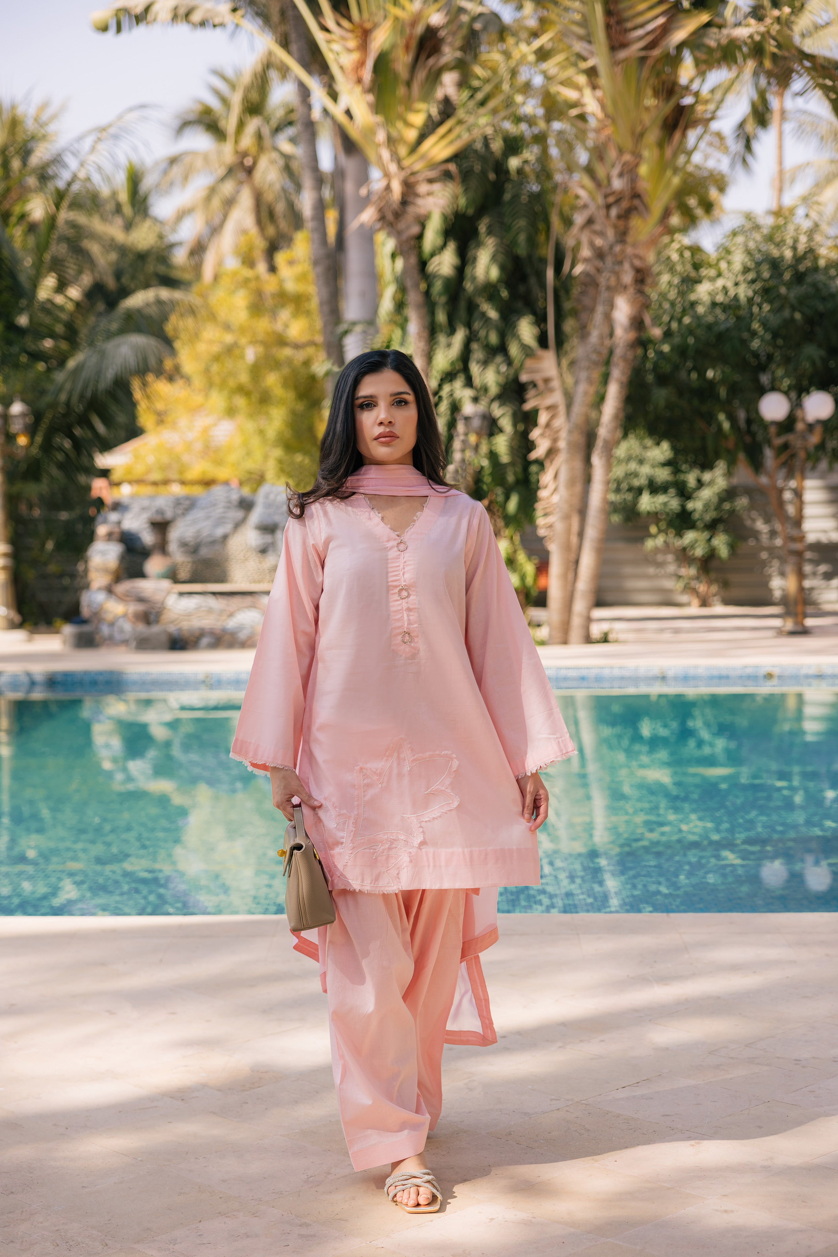 Pink Ruffle Cotton Clothing Humayun Alamgir