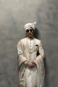 Regal Ivory Embroidered Sherwani sherwani Humayun Alamgir