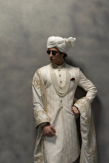 Regal Ivory Embroidered Sherwani