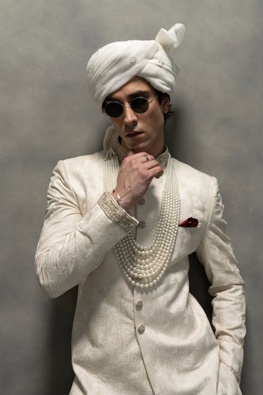 Regal Ivory Embroidered Sherwani