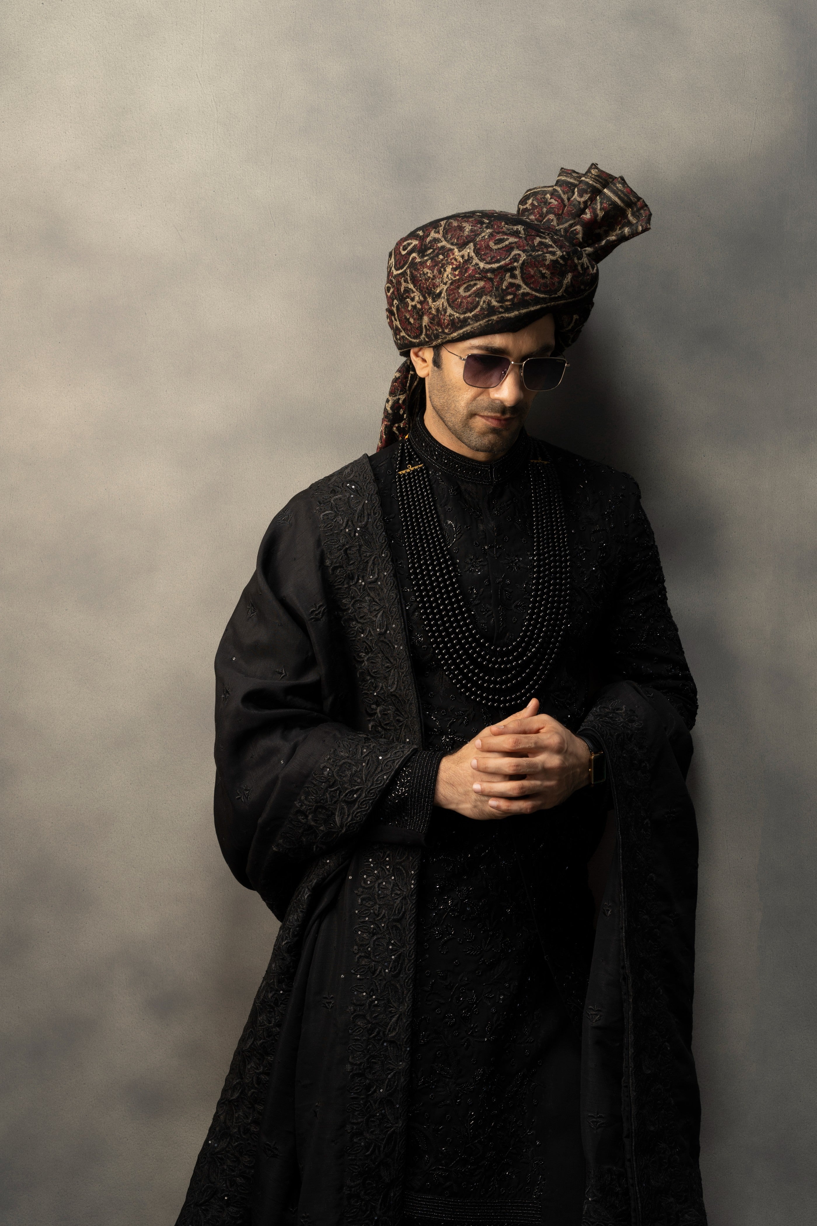 Regal Black Handcrafted Sherwani sherwani Humayun Alamgir