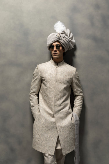 Majestic Ivory Handcrafted Sherwani