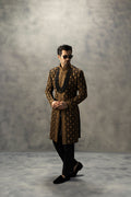 Imperial Black & Gold Handcrafted Sherwani sherwani Humayun Alamgir