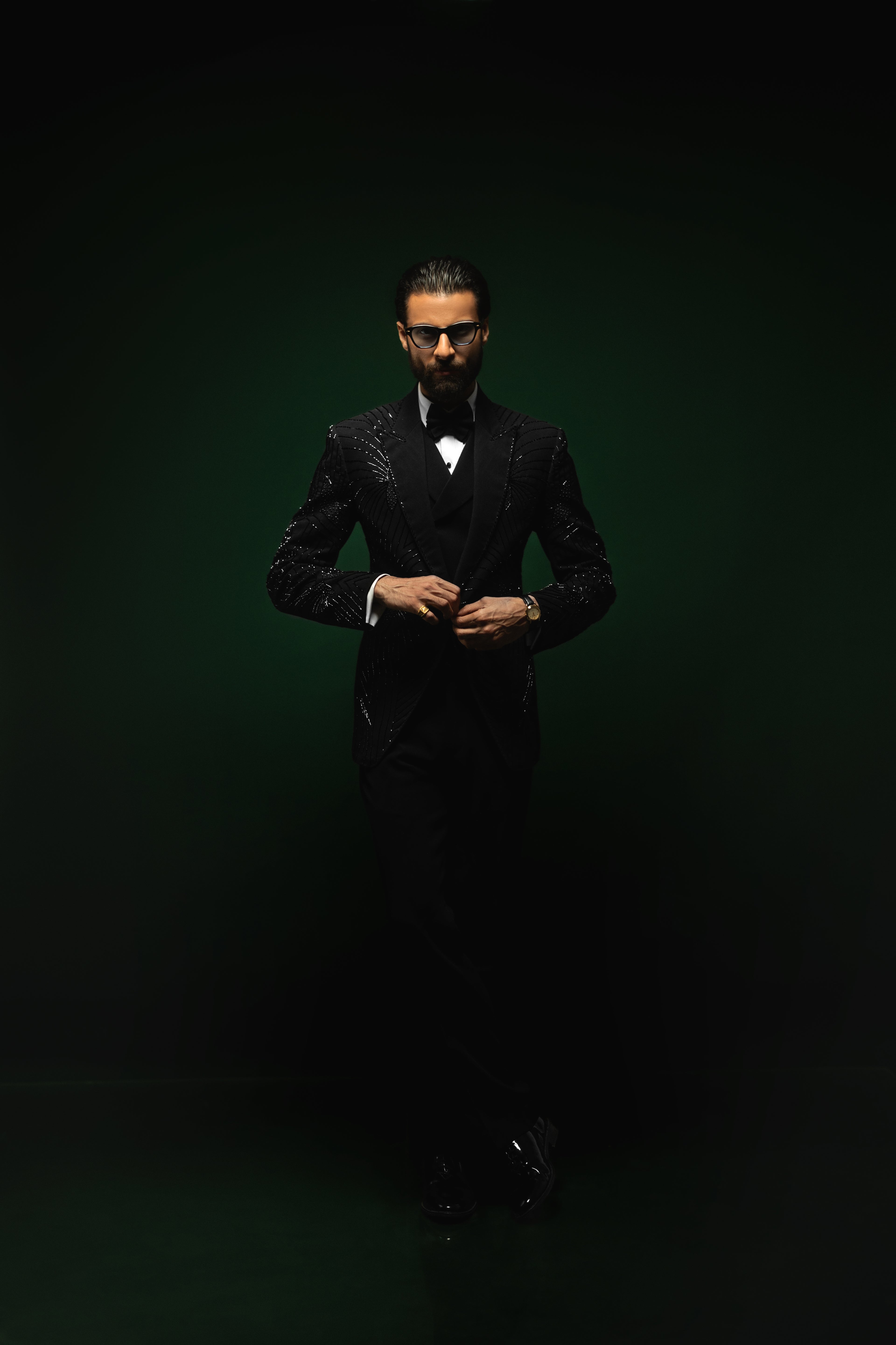 Obsidian Éclat – The Linear Handwork Tuxedo Humayunalamgir