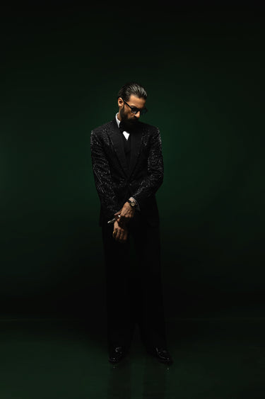 Obsidian Éclat – The Linear Handwork Tuxedo Humayunalamgir